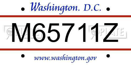M65711Z District Of Columbia License Plate