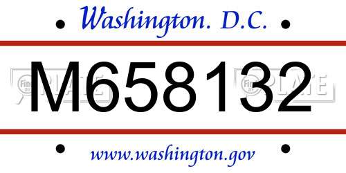 M658132 District Of Columbia License Plate