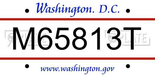 M65813T District Of Columbia License Plate