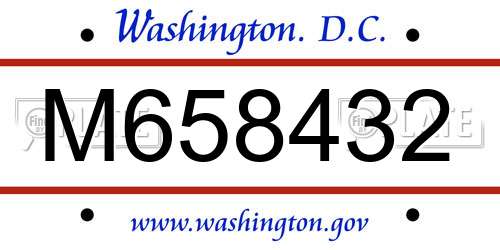 M658432 District Of Columbia License Plate