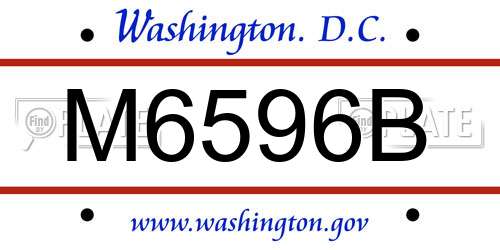 M6596B District Of Columbia License Plate