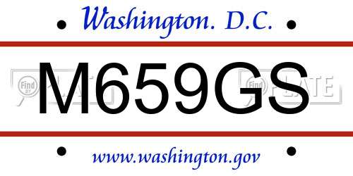 M659GS District Of Columbia License Plate