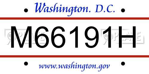 M66191H District Of Columbia License Plate