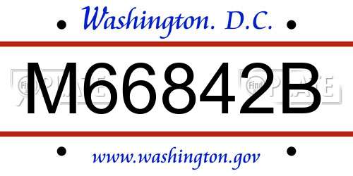 M66842B District Of Columbia License Plate