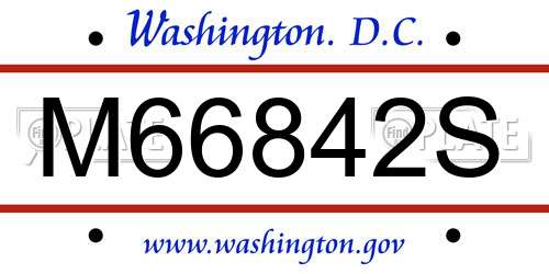 M66842S District Of Columbia License Plate