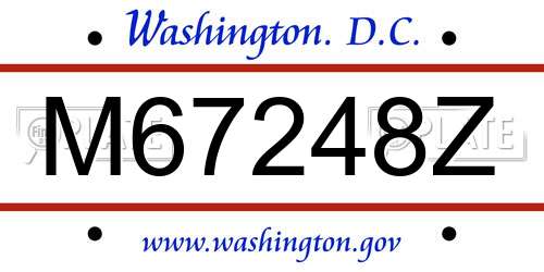 M67248Z District Of Columbia License Plate