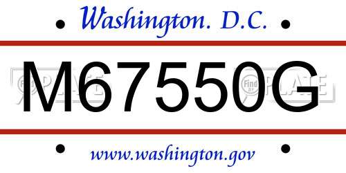 M67550G District Of Columbia License Plate