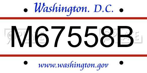 M67558B District Of Columbia License Plate