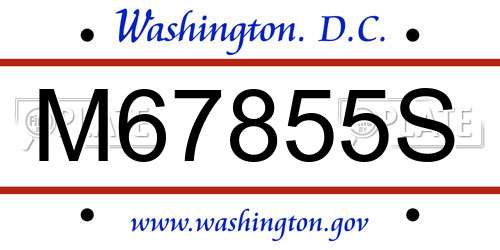 M67855S District Of Columbia License Plate