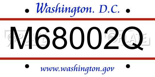 M68002Q District Of Columbia License Plate