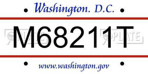 M68211T District Of Columbia License Plate