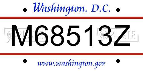 M68513Z District Of Columbia License Plate