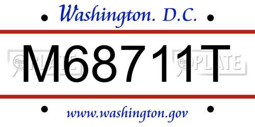 M68711T District Of Columbia License Plate