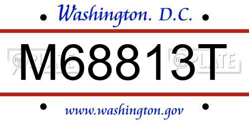 M68813T District Of Columbia License Plate