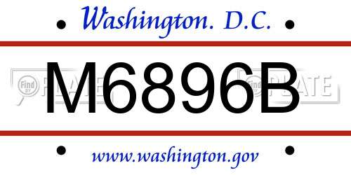 M6896B District Of Columbia License Plate