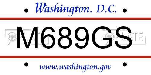 M689GS District Of Columbia License Plate