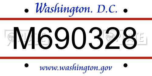 M690328 District Of Columbia License Plate