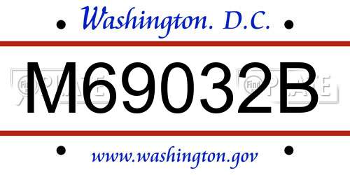 M69032B District Of Columbia License Plate