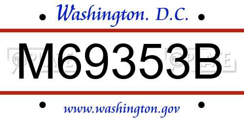 M69353B District Of Columbia License Plate