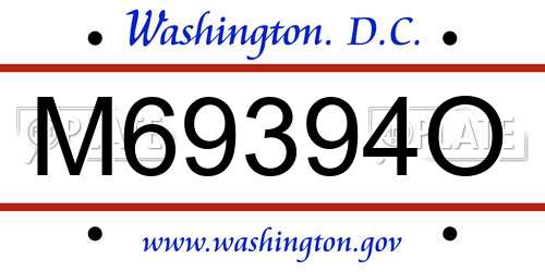 M69394O District Of Columbia License Plate