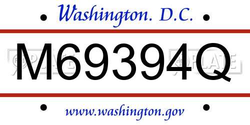 M69394Q District Of Columbia License Plate