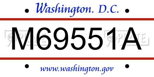 M69551A District Of Columbia License Plate