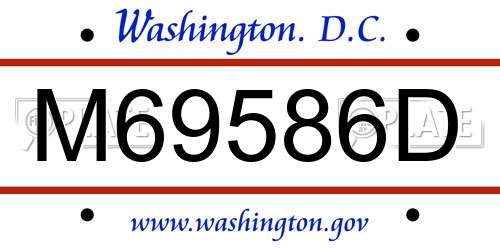 M69586D District Of Columbia License Plate