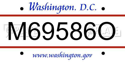 M69586O District Of Columbia License Plate