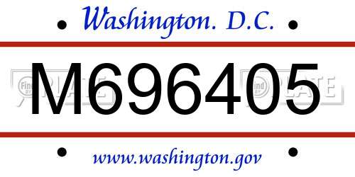 M696405 District Of Columbia License Plate