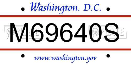 M69640S District Of Columbia License Plate