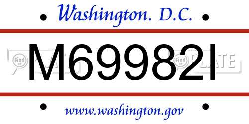 M69982I District Of Columbia License Plate