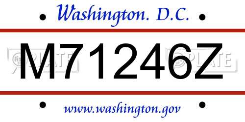 M71246Z District Of Columbia License Plate
