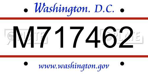 M717462 District Of Columbia License Plate