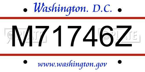 M71746Z District Of Columbia License Plate