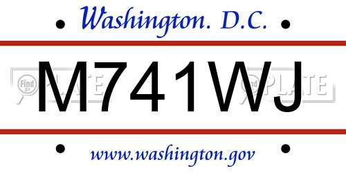 M741WJ District Of Columbia License Plate