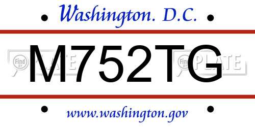 M752TG District Of Columbia License Plate