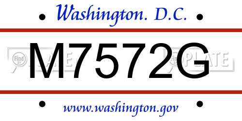 M7572G District Of Columbia License Plate