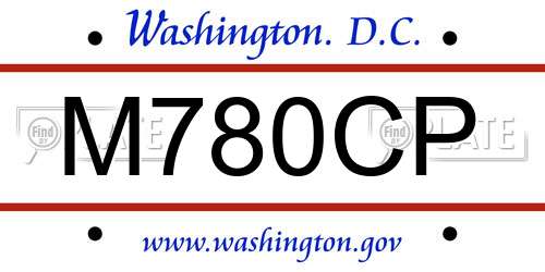 M780CP District Of Columbia License Plate
