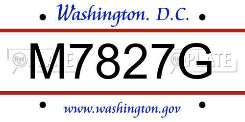 M7827G District Of Columbia License Plate
