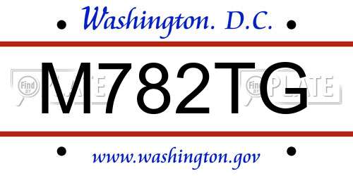 M782TG District Of Columbia License Plate