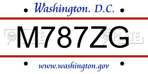 M787ZG District Of Columbia License Plate