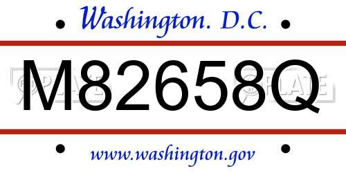 M82658Q District Of Columbia License Plate