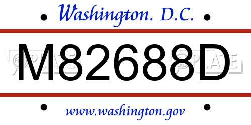 M82688D District Of Columbia License Plate