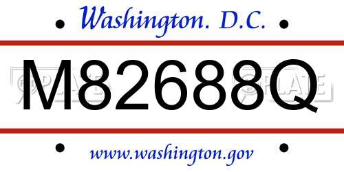 M82688Q District Of Columbia License Plate