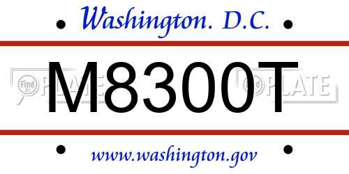 M8300T District Of Columbia License Plate