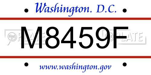 M8459F District Of Columbia License Plate
