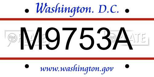 M9753A District Of Columbia License Plate