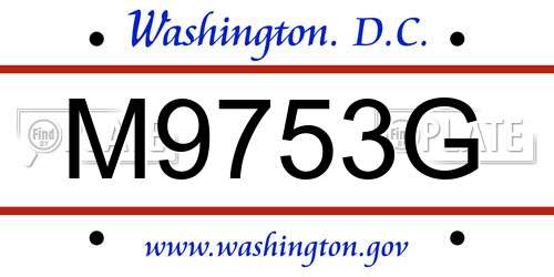 M9753G District Of Columbia License Plate