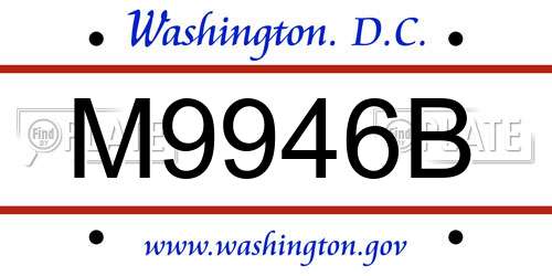 M9946B District Of Columbia License Plate