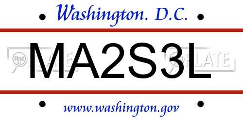 MA2S3L District Of Columbia License Plate